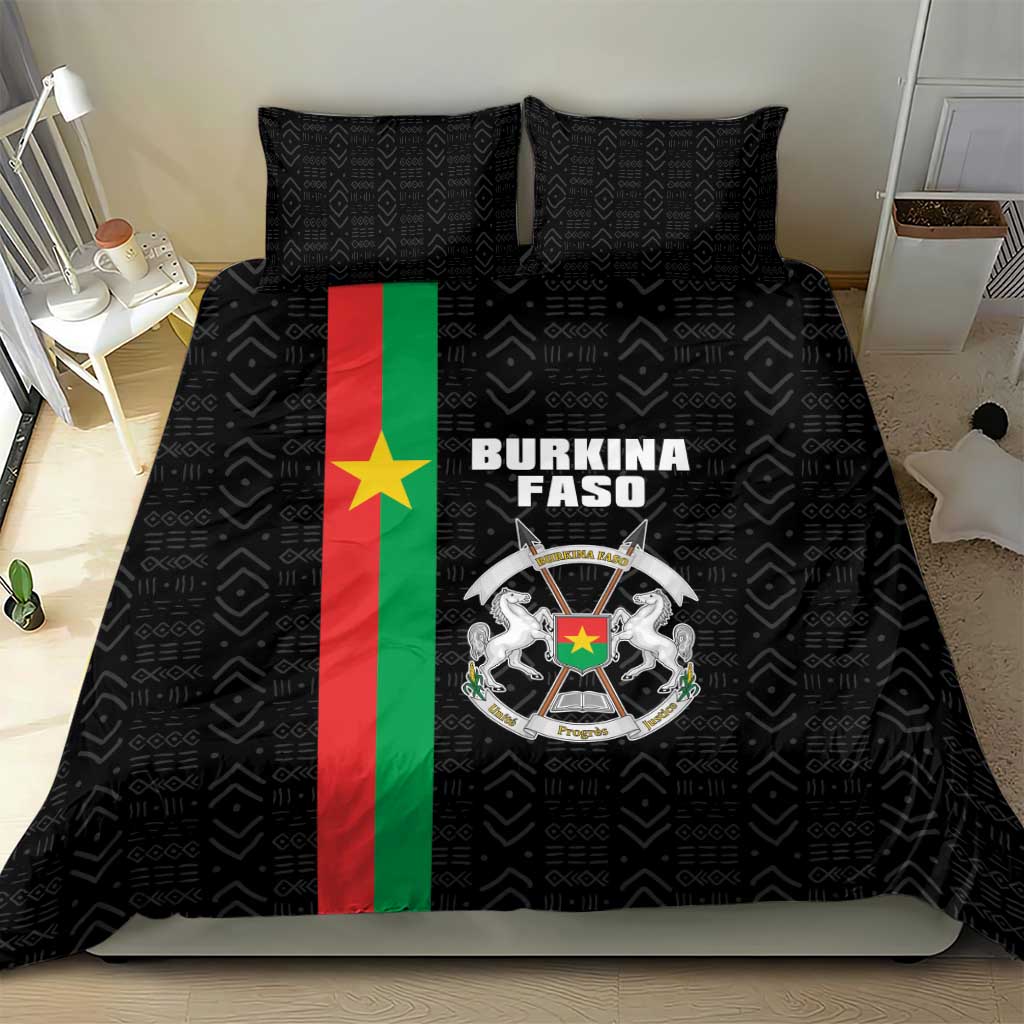Burkina Faso Striped Bedding Set African Mud Cloth Pattern - Black - Wonder Print Shop