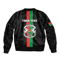 Personalized Burkina Faso Striped Bomber Jacket African Mud Cloth Pattern - Black - Wonder Print Shop