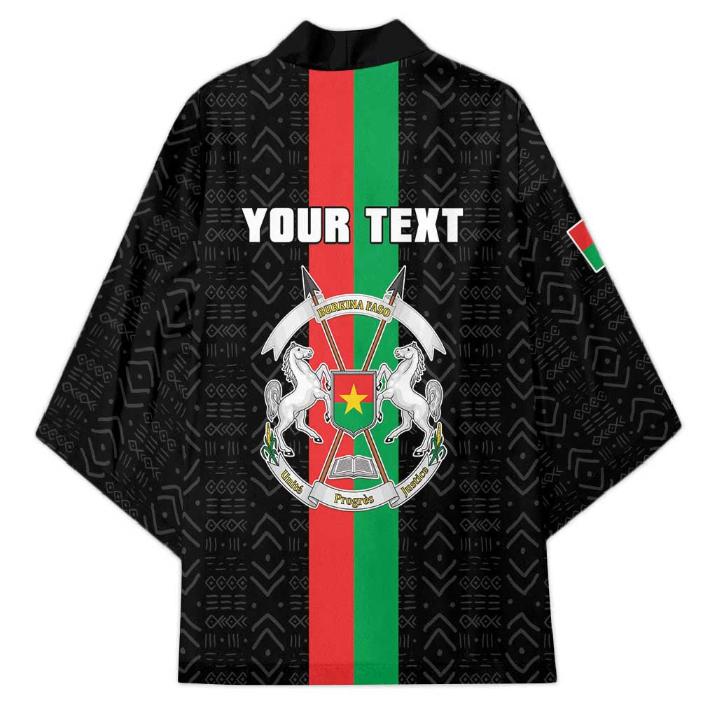 Personalized Burkina Faso Striped Kimono African Mud Cloth Pattern - Black - Wonder Print Shop