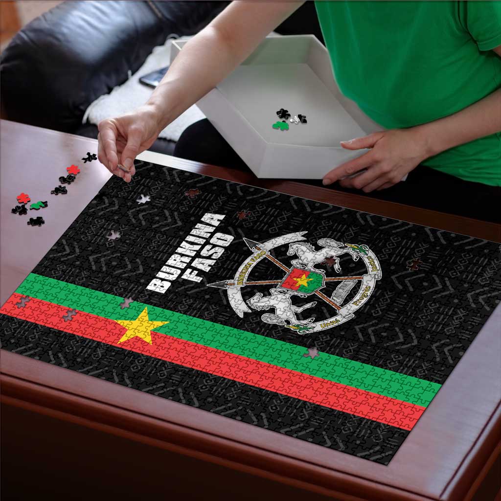 Burkina Faso Striped Puzzle African Mud Cloth Pattern - Black - Wonder Print Shop