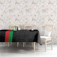 Burkina Faso Striped Tablecloth African Mud Cloth Pattern - Black - Wonder Print Shop
