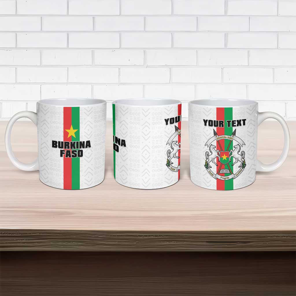 Personalized Burkina Faso Striped Ceramic Mug African Mud Cloth Pattern - White - Wonder Print Shop