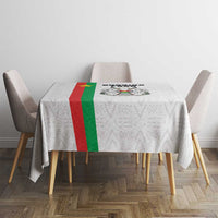 Burkina Faso Striped Tablecloth African Mud Cloth Pattern - White - Wonder Print Shop