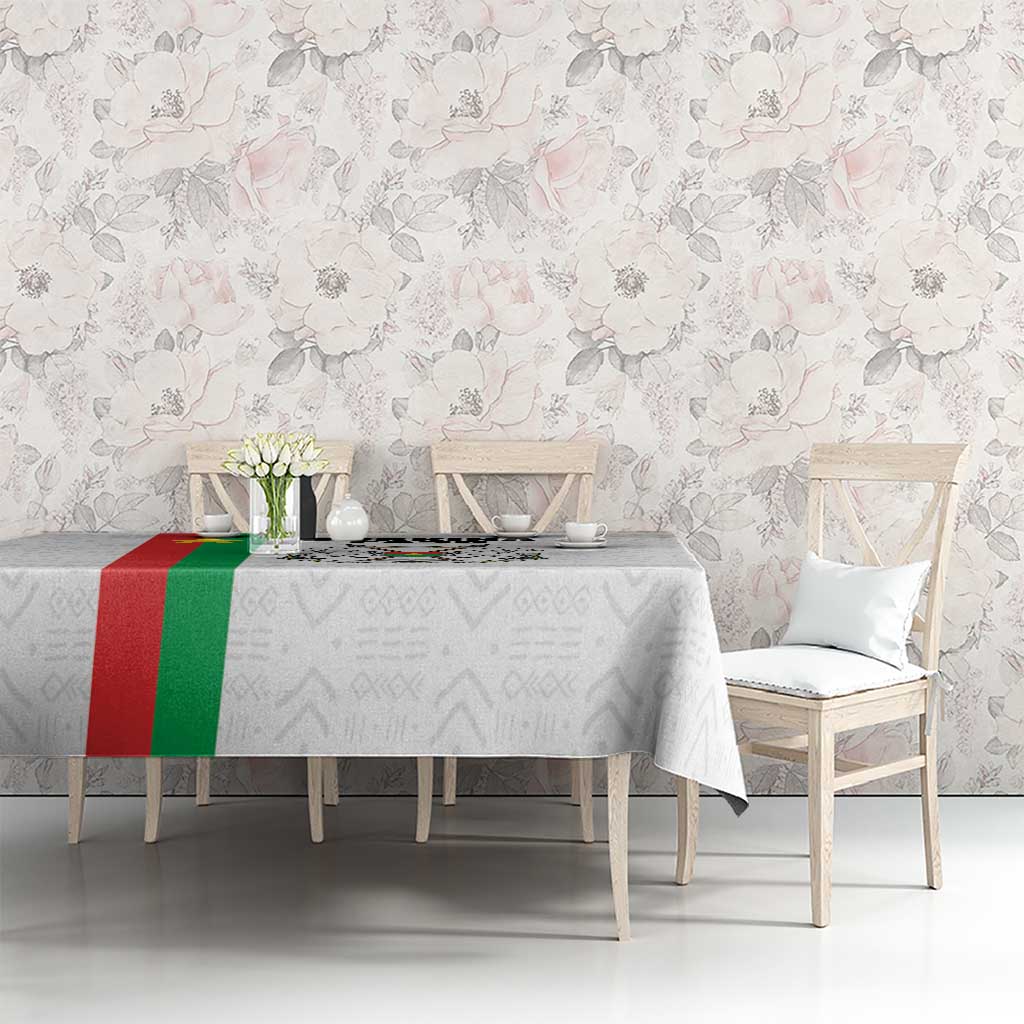 Burkina Faso Striped Tablecloth African Mud Cloth Pattern - White - Wonder Print Shop