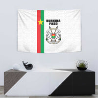 Burkina Faso Striped Tapestry African Mud Cloth Pattern - White - Wonder Print Shop