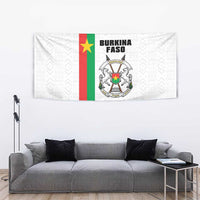 Burkina Faso Striped Tapestry African Mud Cloth Pattern - White - Wonder Print Shop