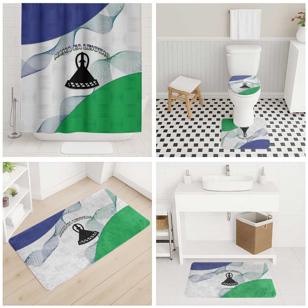 Lesotho Bathroom Set Coat Of Arms With Kente Pattern - Wonder Print Shop