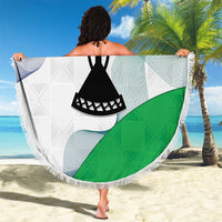Lesotho Beach Blanket Coat Of Arms With Kente Pattern - Wonder Print Shop