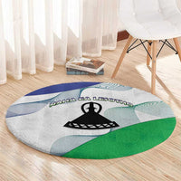 Lesotho Round Carpet Coat Of Arms With Kente Pattern - Wonder Print Shop