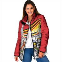 Personalized Uganda Independence Day Padded Jacket Independence Monument - Coat Of Arms - Wonder Print Shop