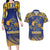 Custom Barbados Pride Cricket Couples Matching Long Sleeve Bodycon Dress and Hawaiian Shirt Dwarf Poinciana Flower Sporty Style - Wonder Print Shop