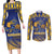 Custom Barbados Pride Cricket Couples Matching Long Sleeve Bodycon Dress and Long Sleeve Button Shirt Dwarf Poinciana Flower Sporty Style - Wonder Print Shop