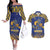 Custom Barbados Pride Cricket Couples Matching Off The Shoulder Long Sleeve Dress and Hawaiian Shirt Dwarf Poinciana Flower Sporty Style - Wonder Print Shop