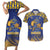 Custom Barbados Pride Cricket Couples Matching Short Sleeve Bodycon Dress and Hawaiian Shirt Dwarf Poinciana Flower Sporty Style - Wonder Print Shop