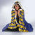 Custom Barbados Pride Cricket Hooded Blanket Dwarf Poinciana Flower Sporty Style