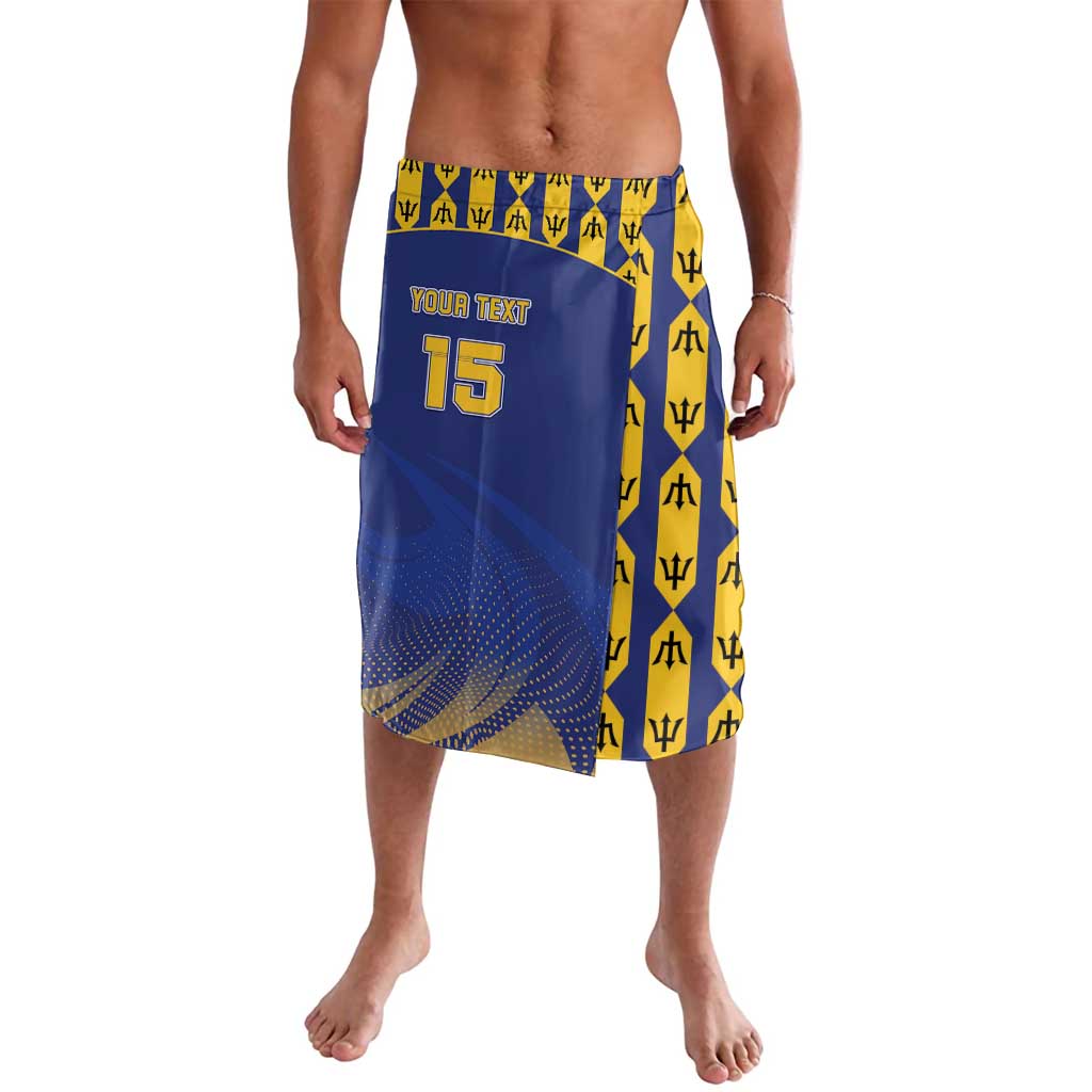 Blue and yellow athletic shorts with “Your TEXT” and number 15 graphic