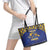 Custom Barbados Pride Cricket Leather Tote Bag Dwarf Poinciana Flower Sporty Style