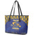 Custom Barbados Pride Cricket Leather Tote Bag Dwarf Poinciana Flower Sporty Style