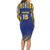 Custom Barbados Pride Cricket Long Sleeve Bodycon Dress Dwarf Poinciana Flower Sporty Style - Wonder Print Shop