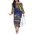 Custom Barbados Pride Cricket Off The Shoulder Long Sleeve Dress Dwarf Poinciana Flower Sporty Style - Wonder Print Shop