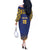 Custom Barbados Pride Cricket Off The Shoulder Long Sleeve Dress Dwarf Poinciana Flower Sporty Style - Wonder Print Shop