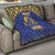 Custom Barbados Pride Cricket Quilt Dwarf Poinciana Flower Sporty Style