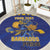 Custom Barbados Pride Cricket Round Carpet Dwarf Poinciana Flower Sporty Style