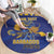 Custom Barbados Pride Cricket Round Carpet Dwarf Poinciana Flower Sporty Style