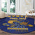 Custom Barbados Pride Cricket Round Carpet Dwarf Poinciana Flower Sporty Style