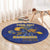 Custom Barbados Pride Cricket Round Carpet Dwarf Poinciana Flower Sporty Style