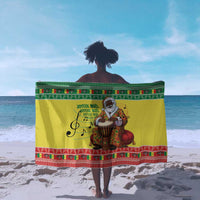 Senegal Christmas Sarong Black Santa Playing Djembe Drum - Wonder Print Shop