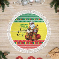 Senegal Christmas Tree Skirt Black Santa Playing Djembe Drum - Wonder Print Shop