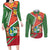 Suriname Independence Day Couples Matching Long Sleeve Bodycon Dress and Long Sleeve Button Shirt Coat Of Arms With Lesser Kiskadee - Wonder Print Shop