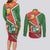 Suriname Independence Day Couples Matching Long Sleeve Bodycon Dress and Long Sleeve Button Shirt Coat Of Arms With Lesser Kiskadee - Wonder Print Shop