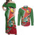 Suriname Independence Day Couples Matching Off Shoulder Maxi Dress and Long Sleeve Button Shirt Coat Of Arms With Lesser Kiskadee - Wonder Print Shop