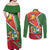 Suriname Independence Day Couples Matching Off Shoulder Maxi Dress and Long Sleeve Button Shirt Coat Of Arms With Lesser Kiskadee - Wonder Print Shop