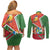 Suriname Independence Day Couples Matching Off Shoulder Short Dress and Long Sleeve Button Shirt Coat Of Arms With Lesser Kiskadee - Wonder Print Shop