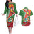 Suriname Independence Day Couples Matching Off The Shoulder Long Sleeve Dress and Hawaiian Shirt Coat Of Arms With Lesser Kiskadee - Wonder Print Shop