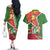 Suriname Independence Day Couples Matching Off The Shoulder Long Sleeve Dress and Hawaiian Shirt Coat Of Arms With Lesser Kiskadee - Wonder Print Shop