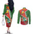 Suriname Independence Day Couples Matching Off The Shoulder Long Sleeve Dress and Long Sleeve Button Shirt Coat Of Arms With Lesser Kiskadee