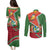 Suriname Independence Day Couples Matching Puletasi and Long Sleeve Button Shirt Coat Of Arms With Lesser Kiskadee - Wonder Print Shop