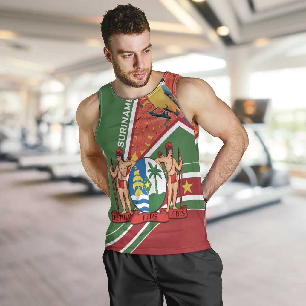 Suriname Independence Day Men Tank Top Coat Of Arms With Lesser Kiskadee - Wonder Print Shop