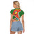 Suriname Independence Day Raglan Cropped T Shirt Coat Of Arms With Lesser Kiskadee - Wonder Print Shop