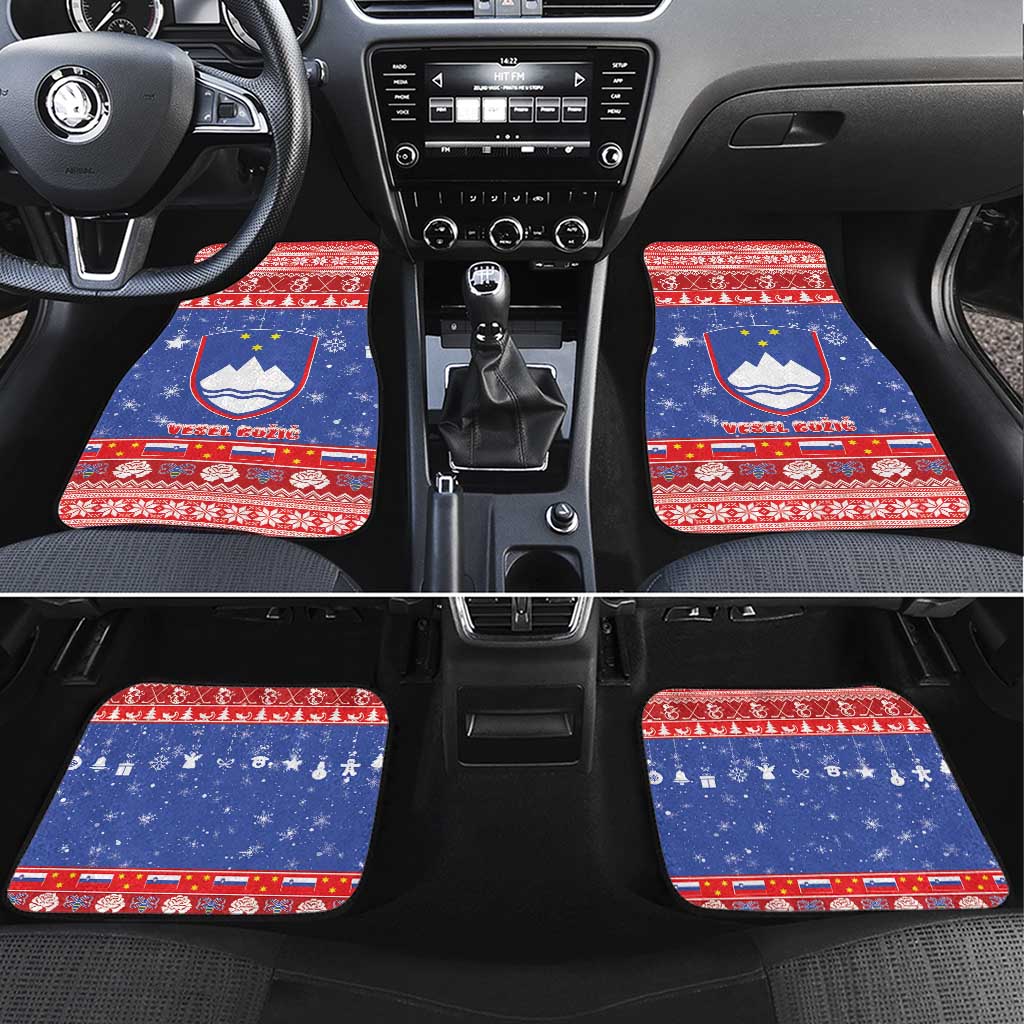 Slovenia Christmas Car Mats Coat Of Arms Vesel Bozic - Wonder Print Shop