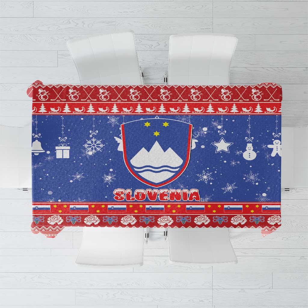 Slovenia Christmas Tablecloth Coat Of Arms Vesel Bozic - Wonder Print Shop