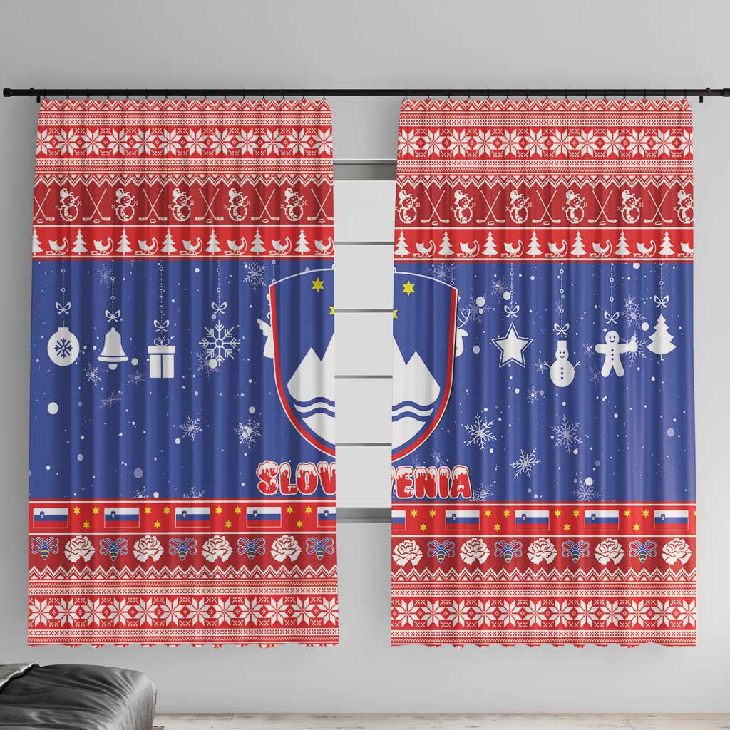 Slovenia Christmas Window Curtain Coat Of Arms Vesel Bozic - Wonder Print Shop