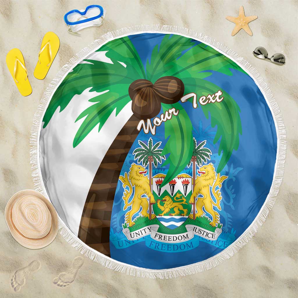 Personalised Sierra Leone Beach Blanket Coat Of Arms With Flag Map - Wonder Print Shop