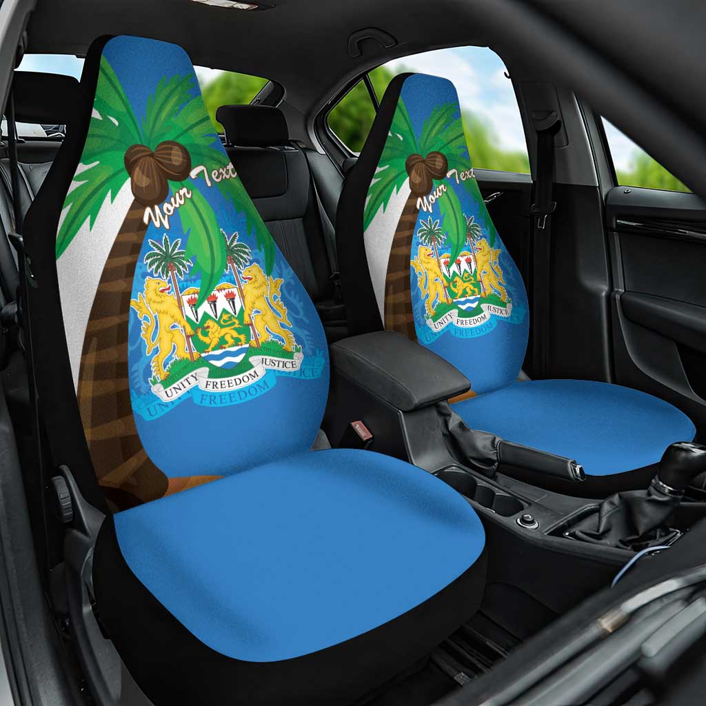 Personalised Sierra Leone Car Seat Cover Coat Of Arms With Flag Map - Wonder Print Shop