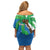 Personalised Sierra Leone Family Matching Off Shoulder Short Dress and Hawaiian Shirt Coat Of Arms With Flag Map - Wonder Print Shop