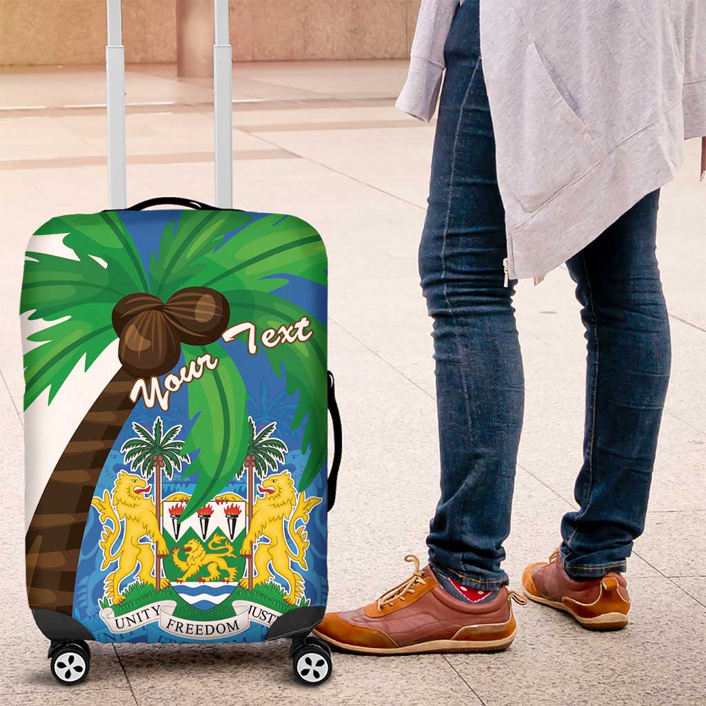 Personalised Sierra Leone Luggage Cover Coat Of Arms With Flag Map - Wonder Print Shop